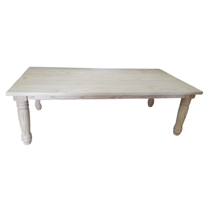 Country Chunky Turn Leg Table - RAW