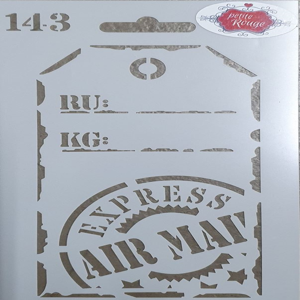 Airmail Luggage Tag Stencil