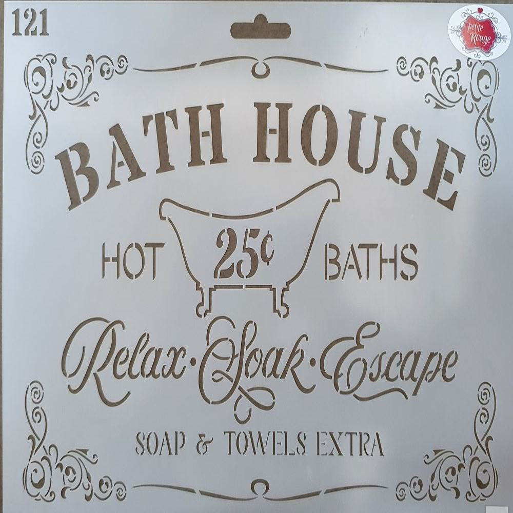 Bath House Stencil nr 121 - 340mmX240mm