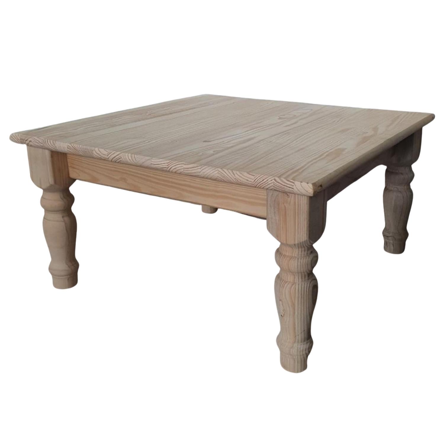 Cottage Coffee Table Chunky Leg 900X900X450 - RAW