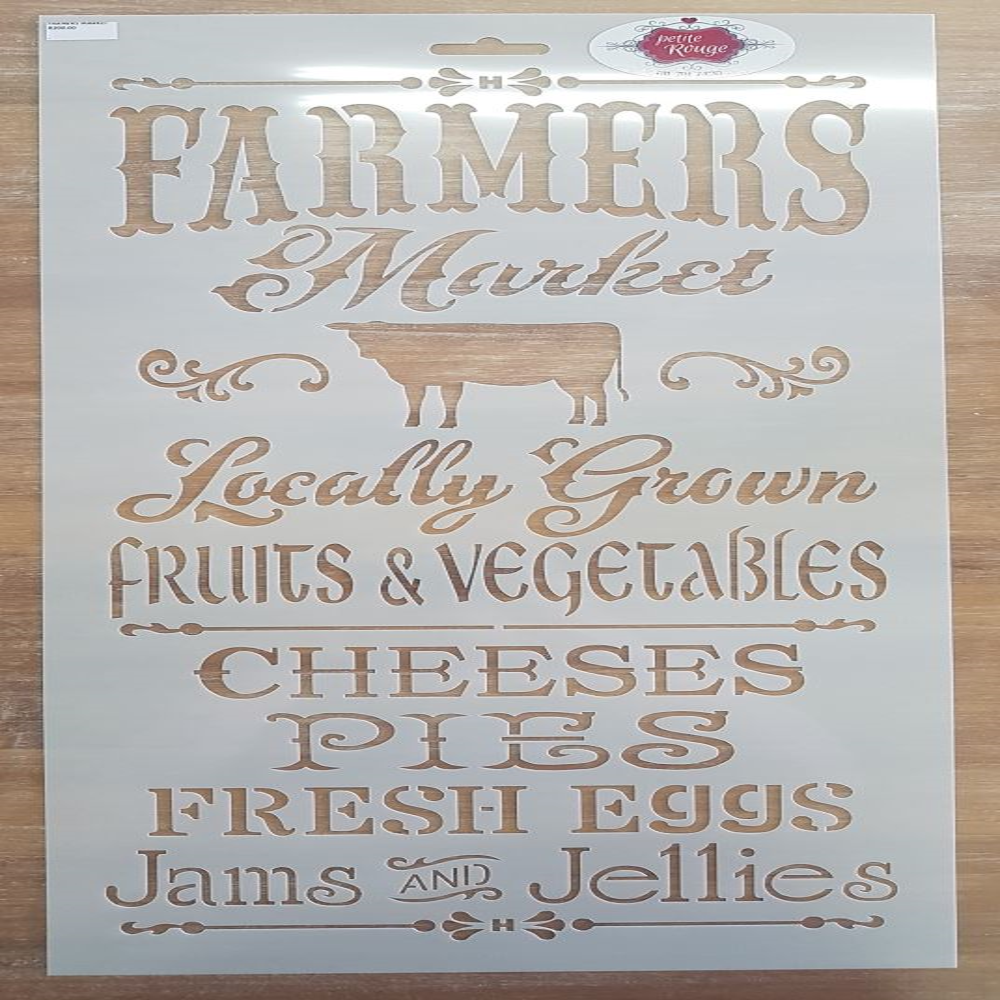 Farmers Market Stencil 300X590
