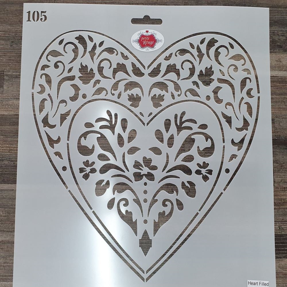 Heart Filled Stencil 315mmX315mm