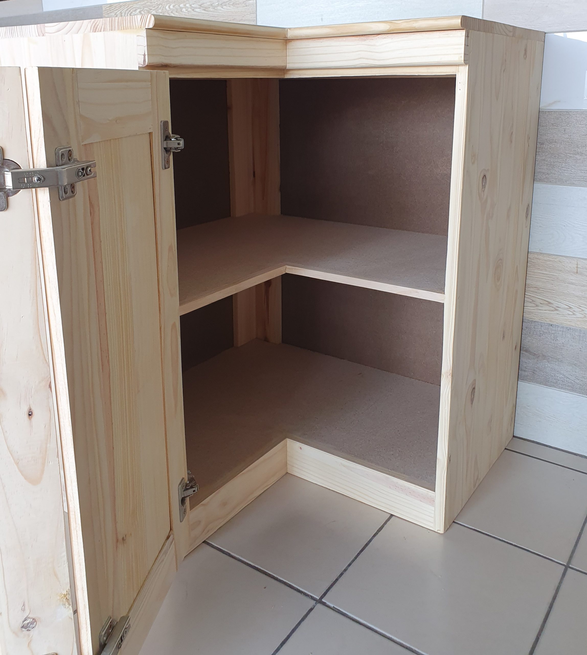 K Corner with Shelf 760X760X450X900 - RAW - Image 2