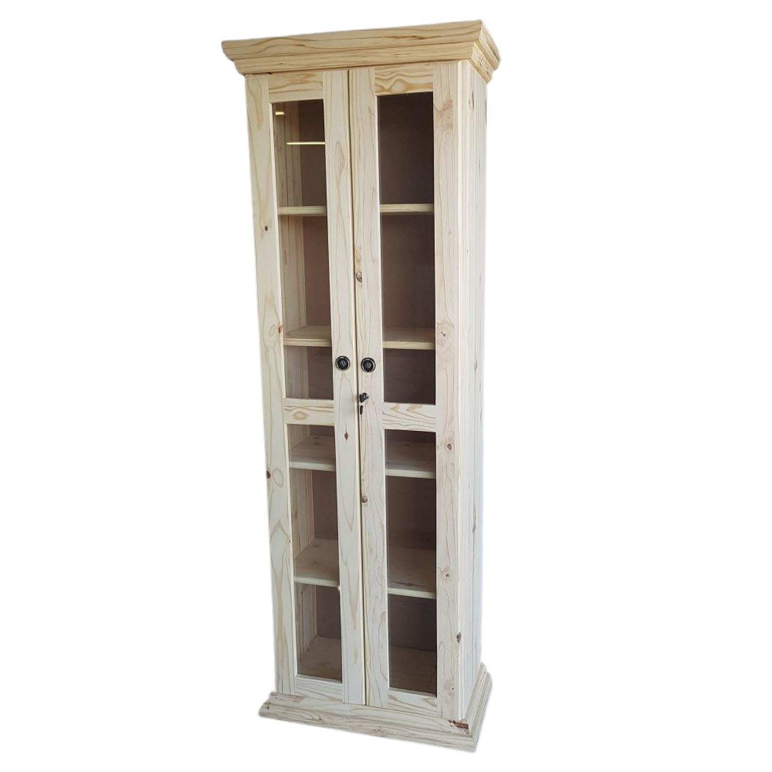 Louiza Bookshelf 1900X600 Glass Doors - RAW
