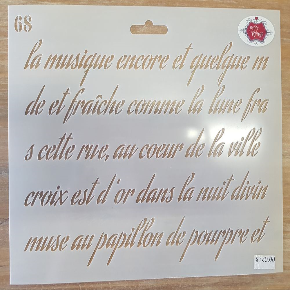 La Musique Script Stencil Small