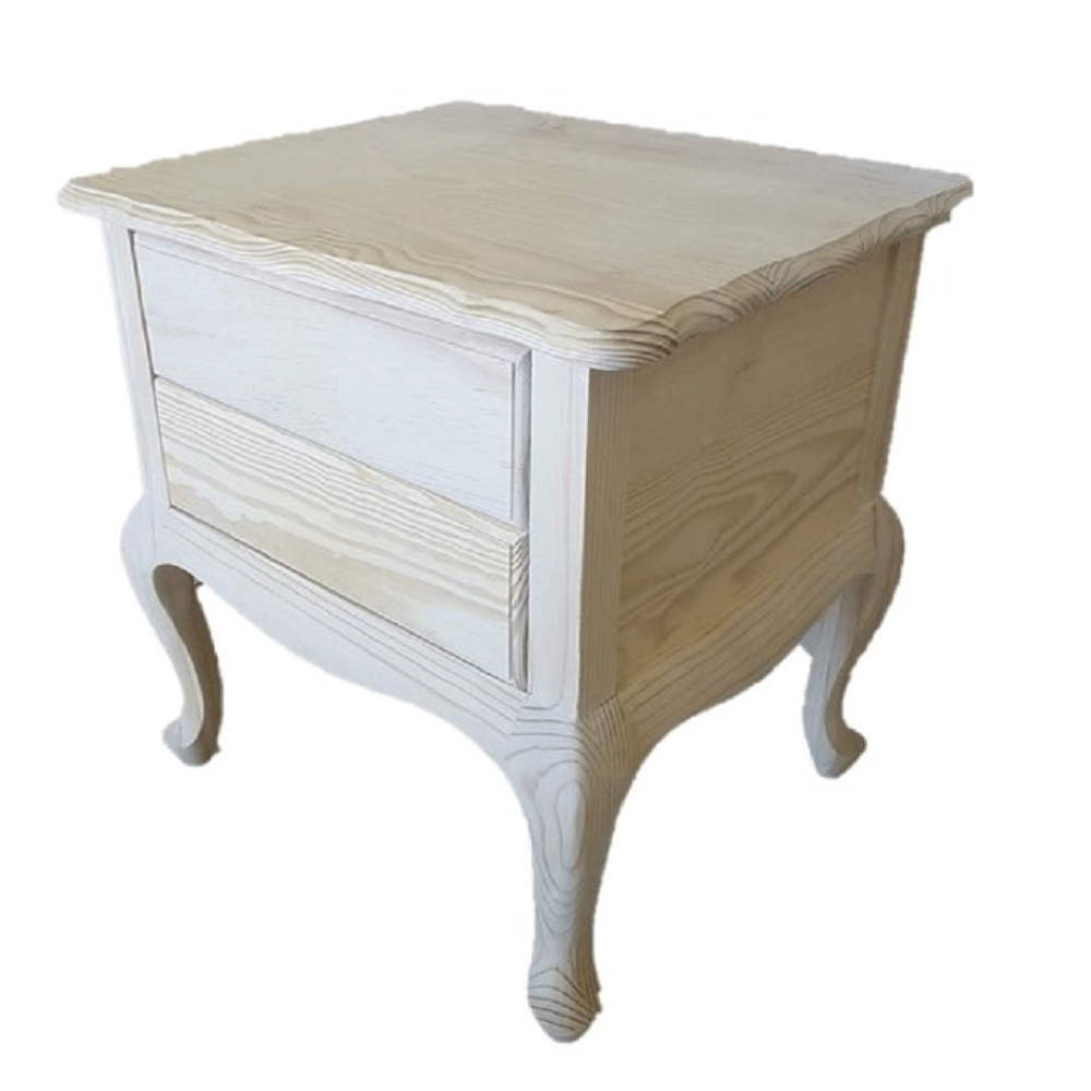 Queen Anne Pedestal 2 Drawer - RAW