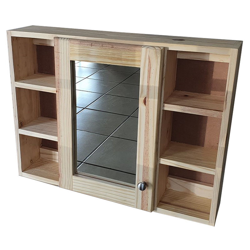 Bathroom Wall Unit 1door/shelves on the side - RAW