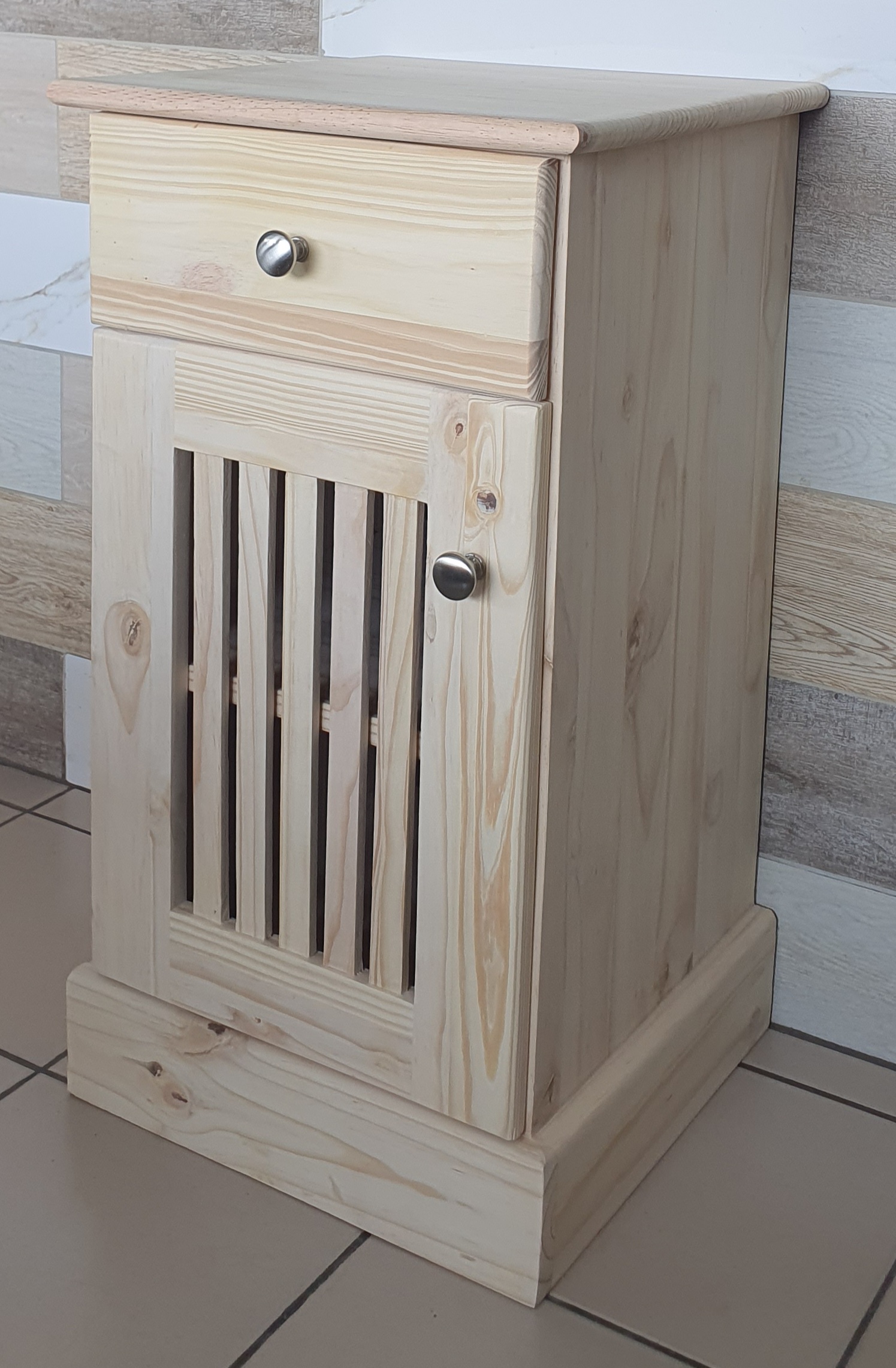 Forty Pedestal Slatted Door - RAW